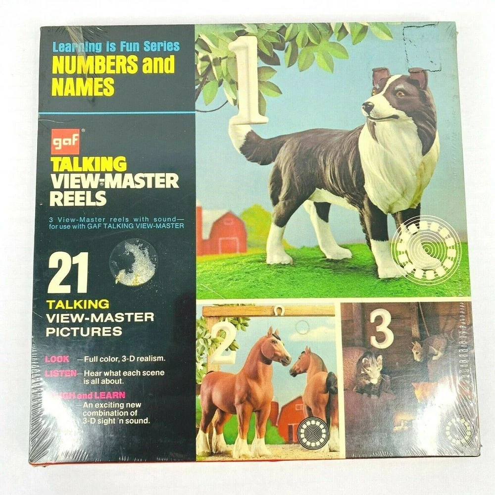 Talking View Master Numbers and Names Learning Fun Series 3 Reel Set Sealed Kids